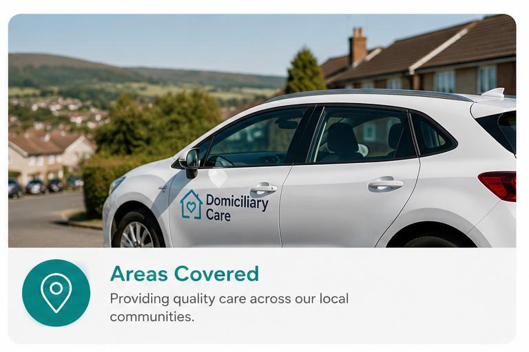 Rutledge Domiciliary Care branded car parked in a Northern Ireland village street