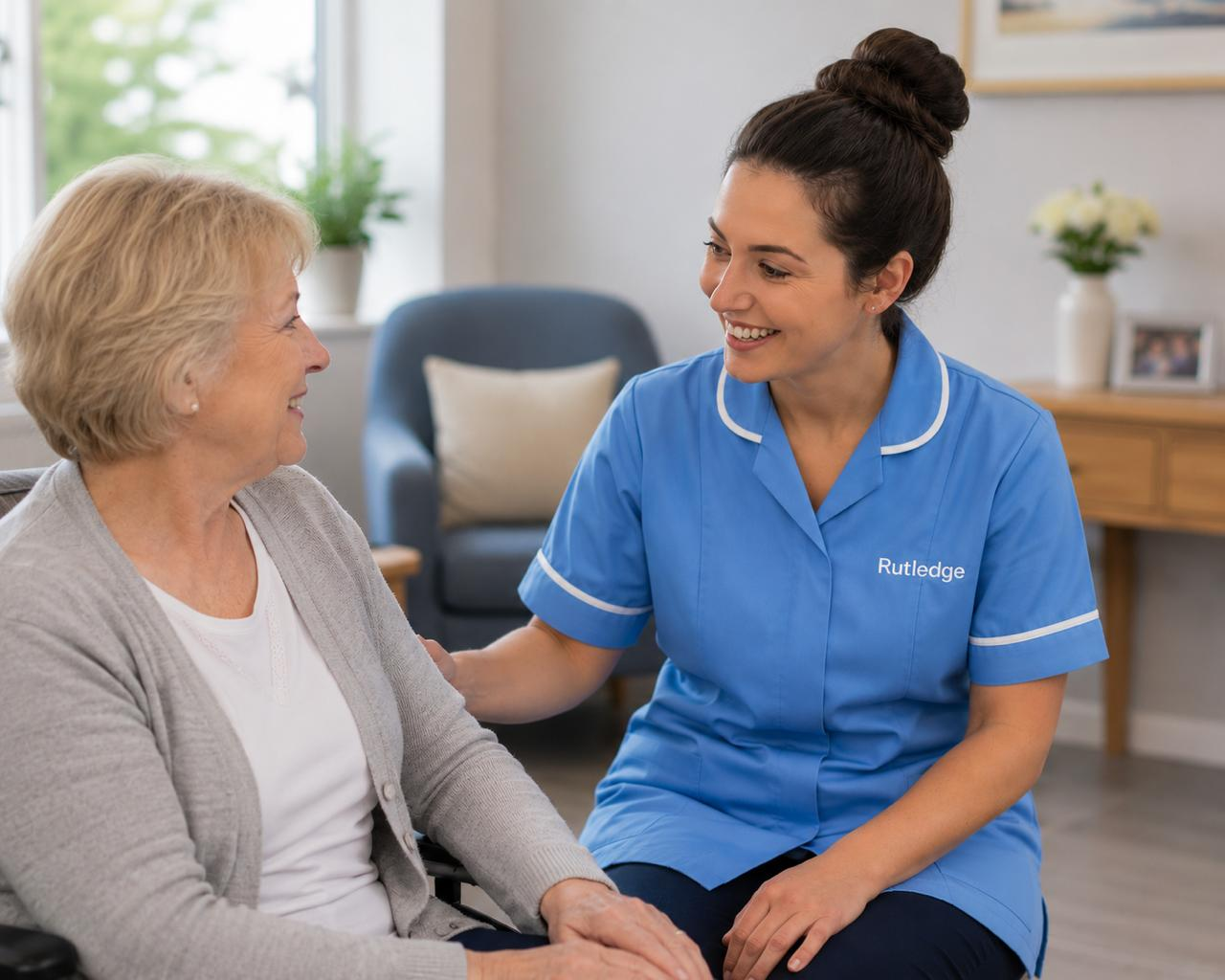 Rutledge carer with a client at home in Northern Ireland